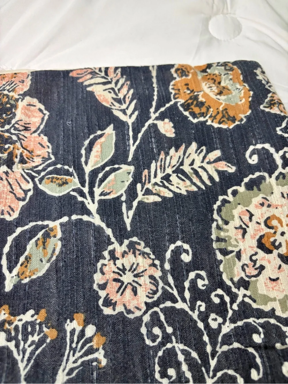 Threshold Navy Blue Bohemian Floral Cotton Blend Rectangular Shams